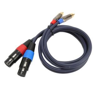 듀얼 XLR to RCA 마이크 케이블 전문가용 24K 금도금 커넥터 HiFi 사운드 AV 리시버 앰프 믹서용