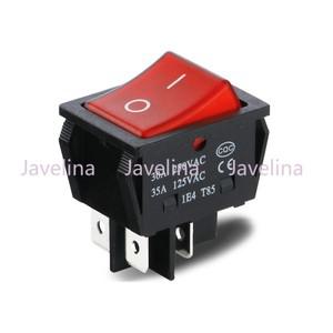 30A 용접기 고전류 보트형 스위치 KCD4 고출력 2상 전원 공급 로커 보드 4핀 2위치 레드