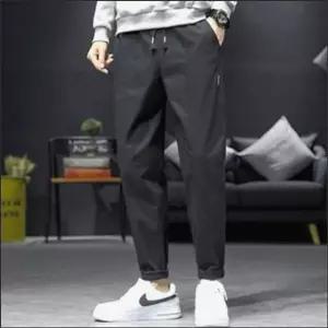 일자팬츠 크롭기장 배기핏 면바지 2컬러 남자 허리밴딩