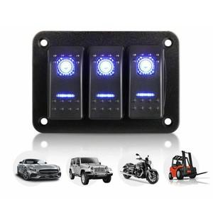 색상 검정색 토글 로커 스위치 패널 3 갱 해양 10000 온-오프 사이클 10A 20A 암페어