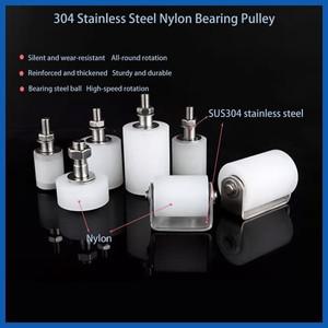 304/201 스테인레스 스틸 나일론 베어링 풀리/가이드 롤러/슬라이딩 휠/도어 상부 휠/리미트 클램프 휠/포