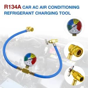 냉매충전 68CM R134A 차량용 에어컨 냉매 충전 호스 게이지 포함 측정 키트 12 나사산 차량가정용 도구