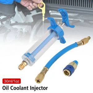 냉매충전 차량용 에어컨 냉매 인젝터 충전 호스 SAE 어댑터 퀵 커플러 AC 냉각수 세트 30ml 1oz 14 인치