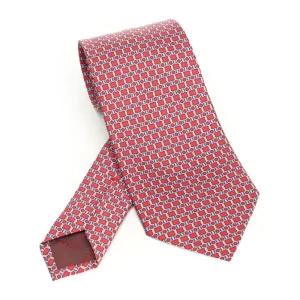 페라가모 마이크로 패턴 내로우 실크 넥타이 351260784263 004