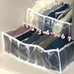 옷 정리용 메쉬 서랍 칸막이 중형 트레이 7칸 수납 정리함