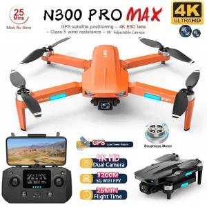 N300 Pro 드론 4K 전문가용 5G GPS HD 듀얼 카메라 사진촬영 브러시리스 접이식 쿼드콥터 RC 거리 1.2KM