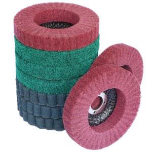 FPPO 9Pcs 4인치 x 5/8인치 나일론 섬유 플랩 디스크 연마 휠, 앵글 그라인더 연마용 스크루닝 패드 버핑