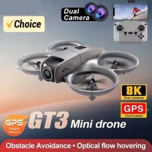 드론 GT3 GPS 8K 프로페셔널 HD 180   듀얼 카메라 5G WIFI 브러시리스 모터 장애물 회피 접이식 쿼드콥터