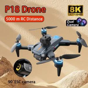 P18 사진 드론 8K 5G 듀얼 카메라 항공 사진 360  다방향 장애물 회피 UAV 헬리콥터 원격 조종 장난감