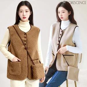 [플로레센스] 뽀글이 빈티지 베스트+빈티지 가방 2종 (색상선택)