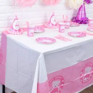 테이블용품 곰돌이테이블보 테이블 종이접시 파티