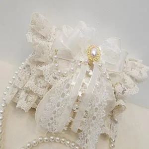 진주 레이스 리본 토트백 (WECD268)