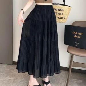 [다잇템] 여자 티어드 후레아 허리밴드 롱 스커트_23918801_588872