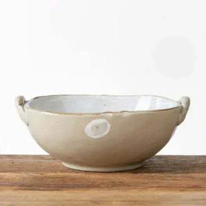 이천도자기 TH43KR75 미색꽃 넓은 찜기 그릇 소 16cm