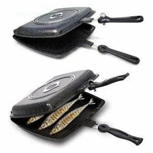 양면형 QO78EV56 마블코팅 직화구이 팬 중형 샌드위치만들기