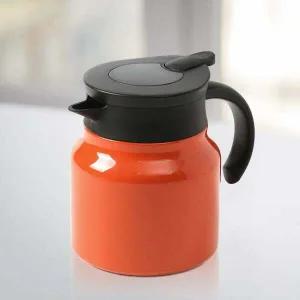 티웨어 JQ63KS89 온도표시 보온 주전자 750ml 오렌지 차 거름망