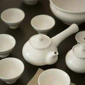 이천도자기 UO77OZ42 미색 5인 다기 풀세트 전통 찻잔 선물용