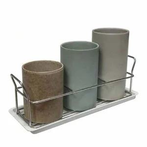 폴마르켄 EF74EQ52 도자기 수저통 식기 수저꽂이 숟가락통 3단