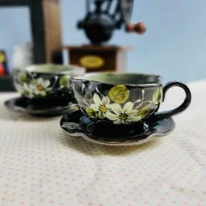 거친분청 IJ17UR05 코스모스 부부 커피잔 2인세트 240ml