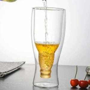 거꾸로 JA20QC67 이중유리 맥주컵 400ml 홈카페 이중