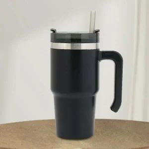 써머원 GM43VO15 보온보냉 빨대 텀블러 차량 보냉컵 블랙 600ml