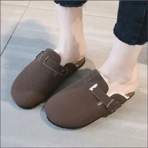 인기상품 겨울 슬리퍼 스웨이드 퍼 안감 실내화 버클 4컬러 여자 [WFLAICS_251215]