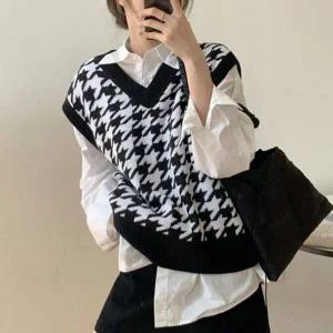 [하프클럽/]스프링가을철 겨울철 심플한 노멀 하운드 체크무늬 모던 베스트