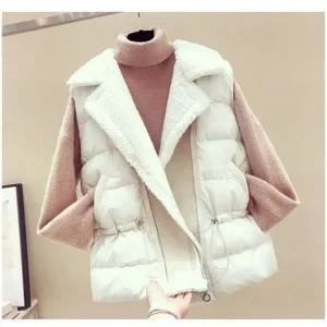 고품질 허리조임 F95263 양털패치 양털조끼 패딩조끼 롱조끼 (WFFX4UJ)