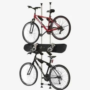 실내용 자전거 보드 고정 봉 3단 정리 거치대 행거
