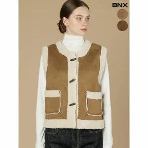 [하프클럽/BNX]여성 떡볶이 무스탕 베스트