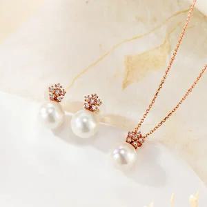 [비앤비골드] 14K 플로라 큐빅 플라워 진주 주얼리세트 MNC40762