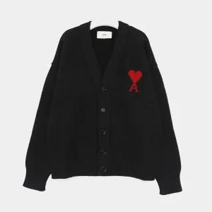 아미 레드 빅하트로고 오버핏 울 공용 가디건 UKC367 018 009