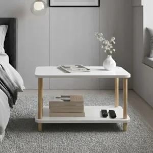 미니테이블 침실 거실 협탁 화이트우드 직사각형