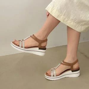 샌들신발 슈즈 통굽 스트랩 빅사이즈 샌들 앵글 가을 (WEF0505)