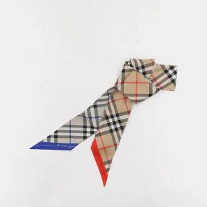 버버리 체크 리브시블 실크 스키니 여성 스카프 8108158