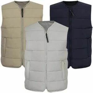 [하프클럽/디바옴므]퀄팅라인 노카라 라운드 경량 집업 패딩 조끼 겨울 골프