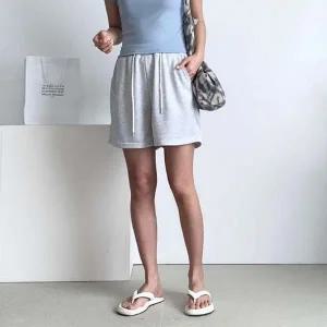 [하프클럽/]베이직스테디 데일리 우먼 4부 단색 스탠다드 고무줄 하프바지