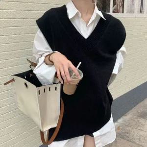 [하프클럽/]세련된 소프트터치 옆트임 레이어링 룩 캐주얼 울탑슬리브리스