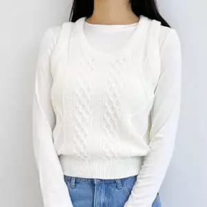 [하프클럽/]데일리 캐주얼 심플룩 걸 꼬임 프린트 뷔스티에뜨개탑 경량베스