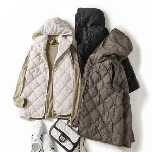 [하프클럽/]라이트웨이트 패딩조끼 겨울용 올데이 후디슬리브리스 루즈핏