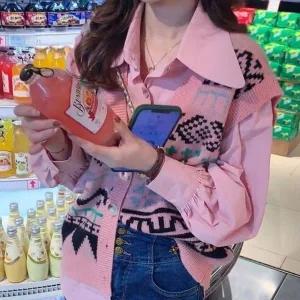 [하프클럽/]우먼루즈핏 스타일 울탑 조끼 오버 실루엣 베스트 드레스셔츠