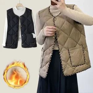 [하프클럽/]원플러스원 시즌 이지 방한슬리브리스 보온퀼팅 슬림 온열 점퍼