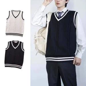 [하프클럽/]학생 울탑경량베스트 교복 풀오버 시즌 단체복 맨즈 우먼