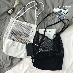[하프클럽/]내츄럴 비치 숄더백 그물 토트백 여름용 수납백
