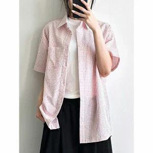 [하프클럽/코디제이]691 시어서커 체크 반팔남방 가볍고 시원한 여름셔츠 캐주얼 데일리 남