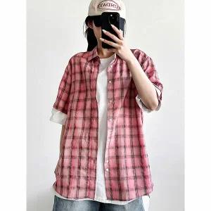 [하프클럽/코디제이]694 시어서커 체크 반팔남방 가볍고 시원한 여름셔츠 캐주얼 데일리 남