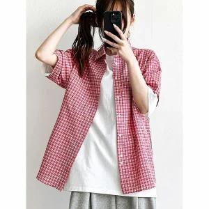 [하프클럽/코디제이]692 시어서커 체크 반팔남방 가볍고 시원한 여름셔츠 캐주얼 데일리 남