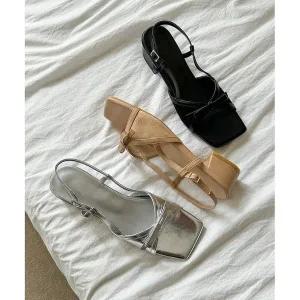 스트랩샌들 여자샌들 가을신상 통굽 스트랩 슬리퍼 (WEF091C)