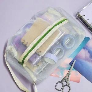 [하프클럽/]메쉬 핸들 파우치 L 예쁜파우치 이너백 망사파우치 비