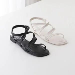 여성 스트랩샌들 앵글 슈즈 빅사이즈 웨지 가을신상 (WEF09BC)